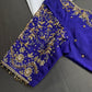 Blue Kardana Silk Maggam Aari Blouse - 