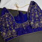 Blue Kardana Silk Maggam Aari Blouse - 