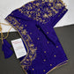 Blue Kardana Silk Maggam Aari Blouse - 
