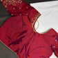 Red Silk Maggam Aari Blouse - 