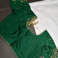 Green Silk Maggam Aari Blouse - 