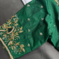 Green Silk Maggam Aari Blouse - 