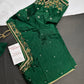 Green Silk Maggam Aari Blouse - 