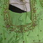Neon Green Kardana Silk Maggam Aari Blouse - 