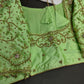 Neon Green Kardana Silk Maggam Aari Blouse - 