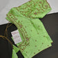 Neon Green Kardana Silk Maggam Aari Blouse - 