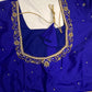 Blue Silk Maggam Aari Blouse - 