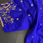 Blue Silk Maggam Aari Blouse - 