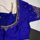 Blue Silk Maggam Aari Blouse - 