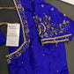 Blue Silk Maggam Aari Blouse - 