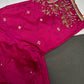 Pink Silk Maggam Aari Blouse - 