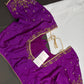 Purple Silk Maggam Aari Blouse - 