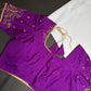 Purple Silk Maggam Aari Blouse - 