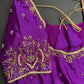 Purple Silk Maggam Aari Blouse - 