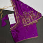 Purple Silk Maggam Aari Blouse - 