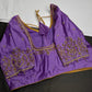 Purple Lavender Silk Maggam Aari Blouse - 