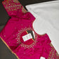 Pink High NeckSilk Maggam Aari Blouse - 