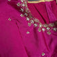 Pink High NeckSilk Maggam Aari Blouse - 
