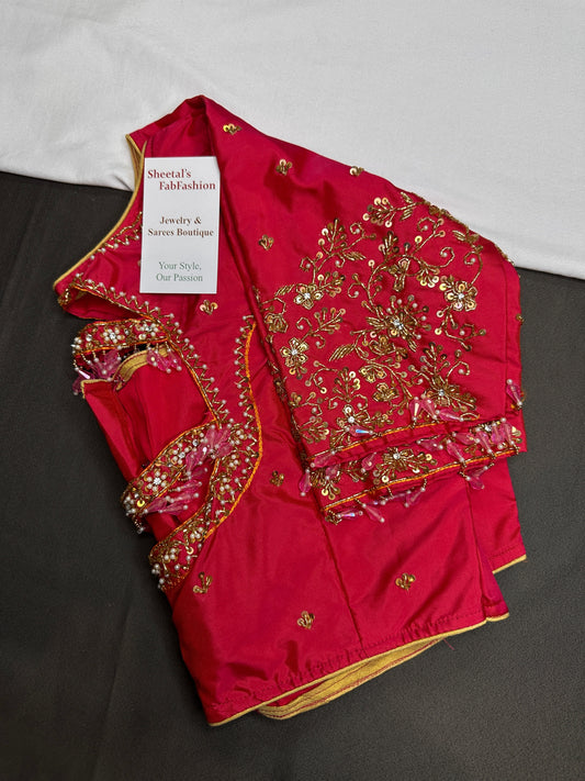 Pink Maggam Aari Blouse - 