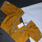 Mustard Brown Silk Maggam Aari Blouse - 