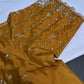 Mustard Brown Silk Maggam Aari Blouse - 