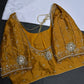 Mustard Brown Silk Maggam Aari Blouse - 