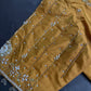 Mustard Brown Silk Maggam Aari Blouse - 