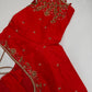 Red Silk Maggam Aari Blouse - 