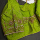 Green Silk Maggam Aari Blouse - 