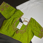 Green Silk Maggam Aari Blouse - 