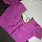 Purple Pink Silk Maggam Aari Blouse - 