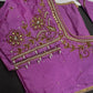 Purple Pink Silk Maggam Aari Blouse - 