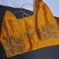 Yellow Silk Maggam Aari Blouse - 