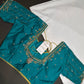 Teal Silk Maggam Aari Blouse - 