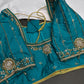 Teal Silk Maggam Aari Blouse - 