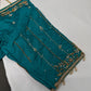 Teal Silk Maggam Aari Blouse - 