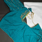 Teal Silk Maggam Aari Blouse - 