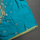 Teal Silk Maggam Aari Blouse - 