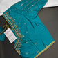Teal Silk Maggam Aari Blouse - 