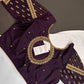 Purple Silk Maggam Aari Blouse - 