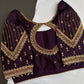 Purple Silk Maggam Aari Blouse - 