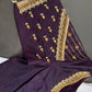 Purple Silk Maggam Aari Blouse - 