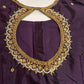Purple Silk Maggam Aari Blouse - 