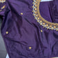 Purple Silk Maggam Aari Blouse - 