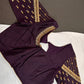 Purple Silk Maggam Aari Blouse - 