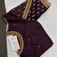 Purple Silk Maggam Aari Blouse - 