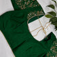 Green Silk Maggam Aari Blouse - 