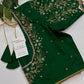 Green Silk Maggam Aari Blouse - 