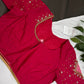 Pink Net Silk Maggam Aari Blouse - 