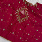 Pink Net Silk Maggam Aari Blouse - 